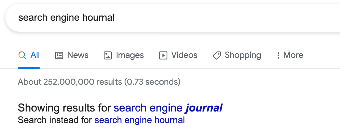 Search Engine Journal misspelling