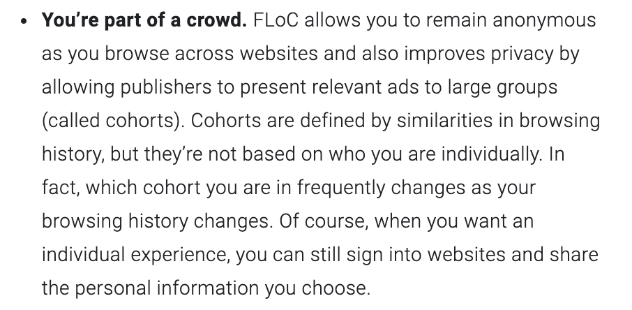 Google talks about FLoC