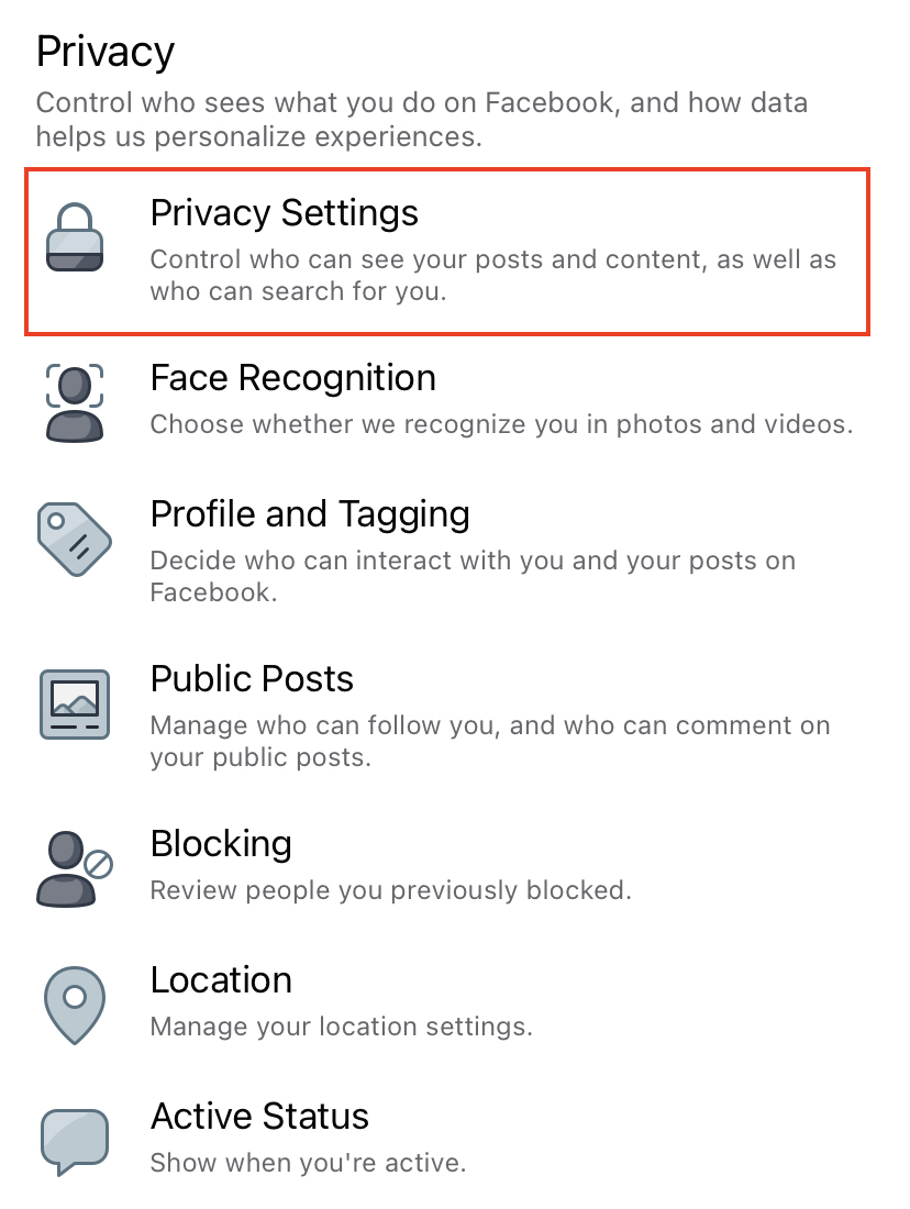 Check your privacy settings via mobile.
