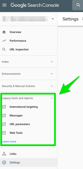 Google Search Console guide Legacy tools and reports
