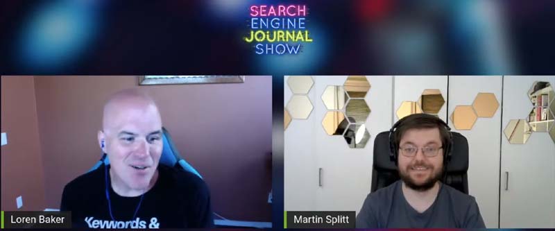 Capture d'écran de l'interview de Loren Baker et Martin Splitt