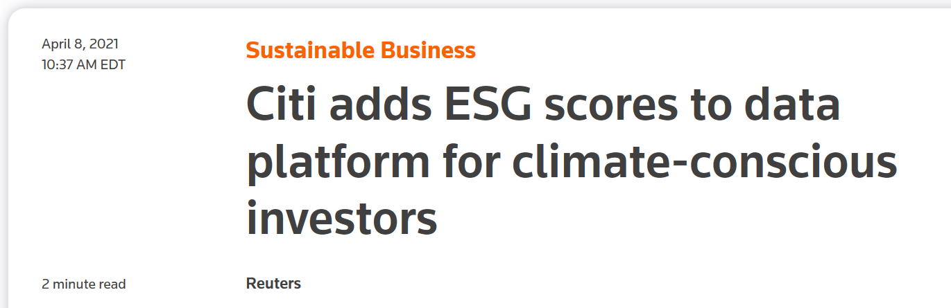 An ESG news article.