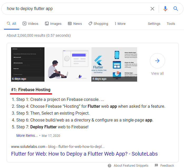 Heading Tags in Featured Snippets.