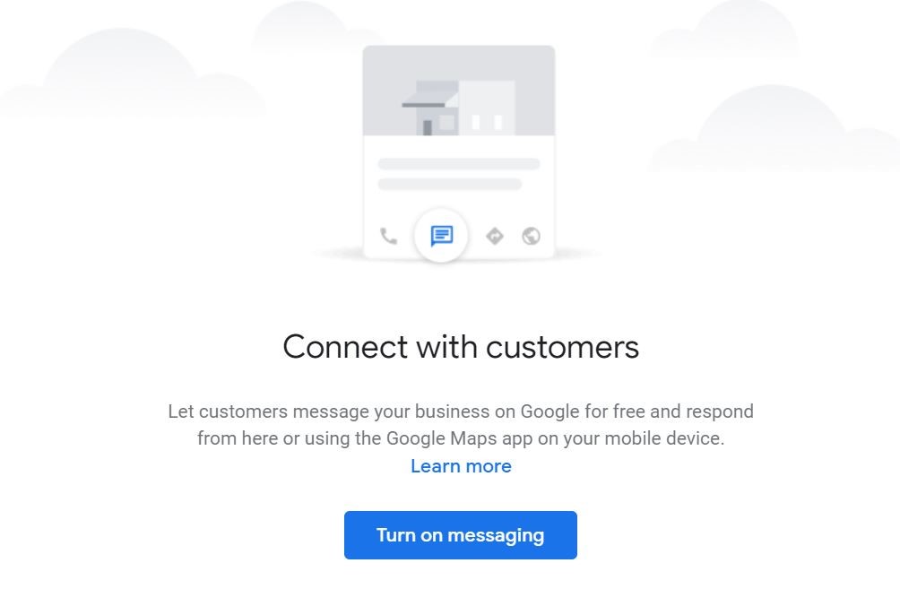 Google My Business Turn on messaging option.