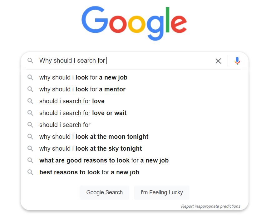 Example of seeking information online via Google search.