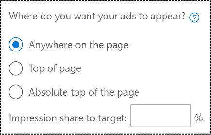 Segmentar el porcentaje de impresiones de Microsoft Ads