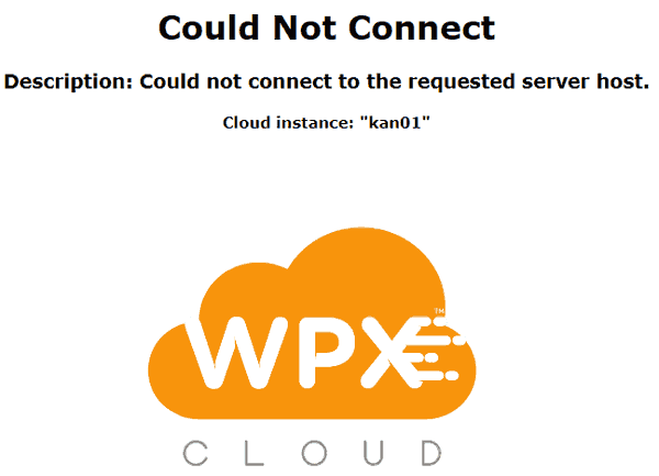 Message d'erreur de panne de WPX