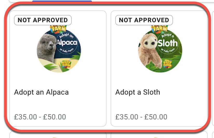 Previously approved GBP products that became "not approved."