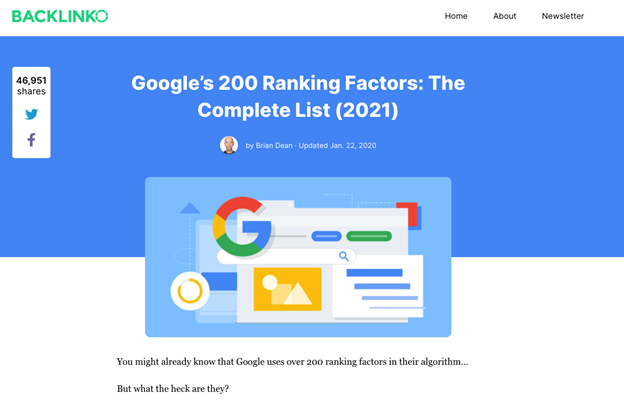 Example article about ranking factors.
