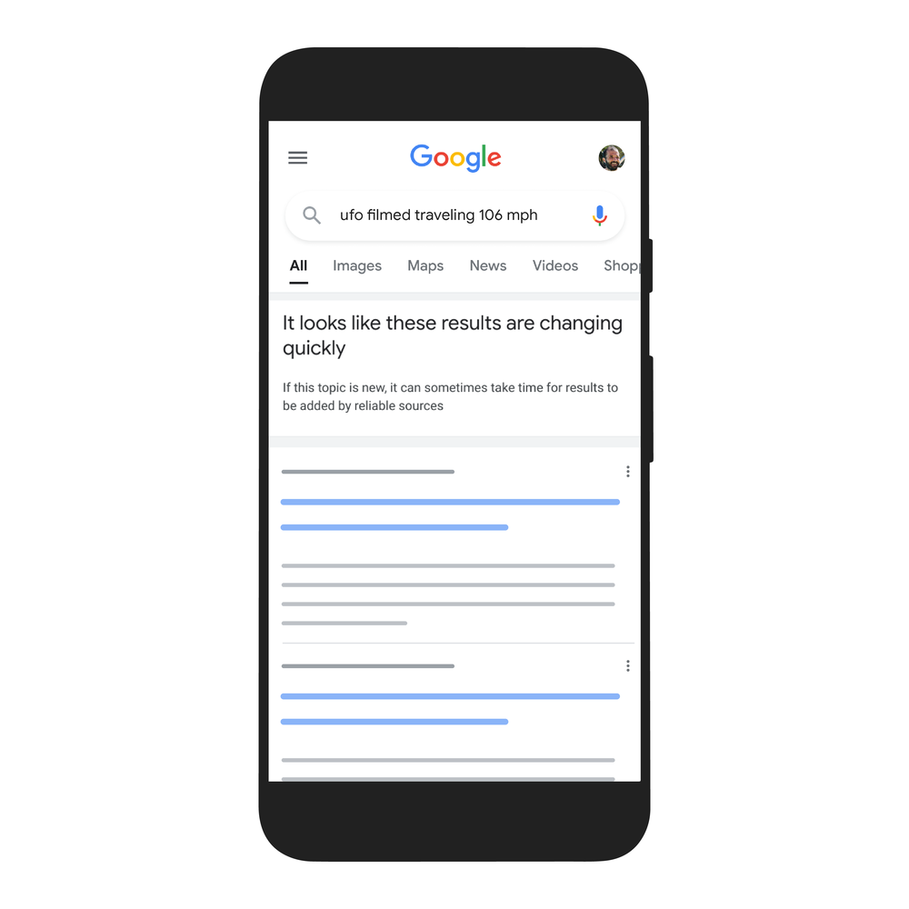 Google helps you verify sources directly in search results.