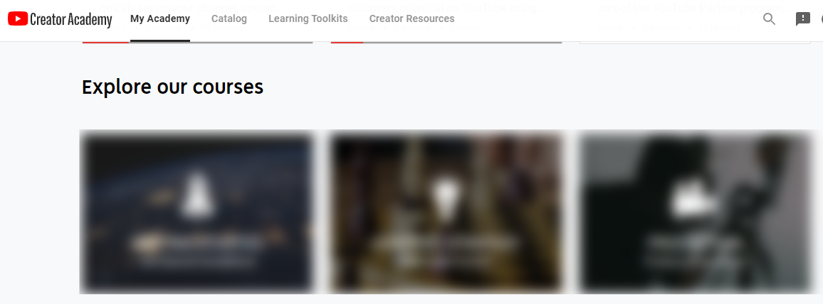 YouTube Creator Academy courses.