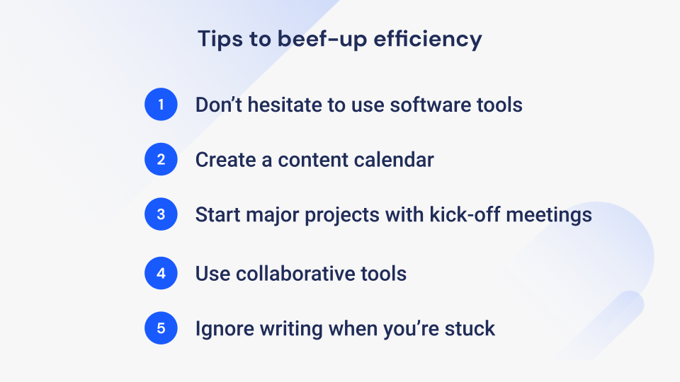 tips to beef up efficiency