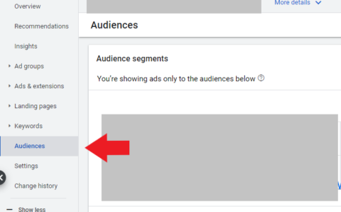 Sélectionnez les audiences dans l'interface Google Ads