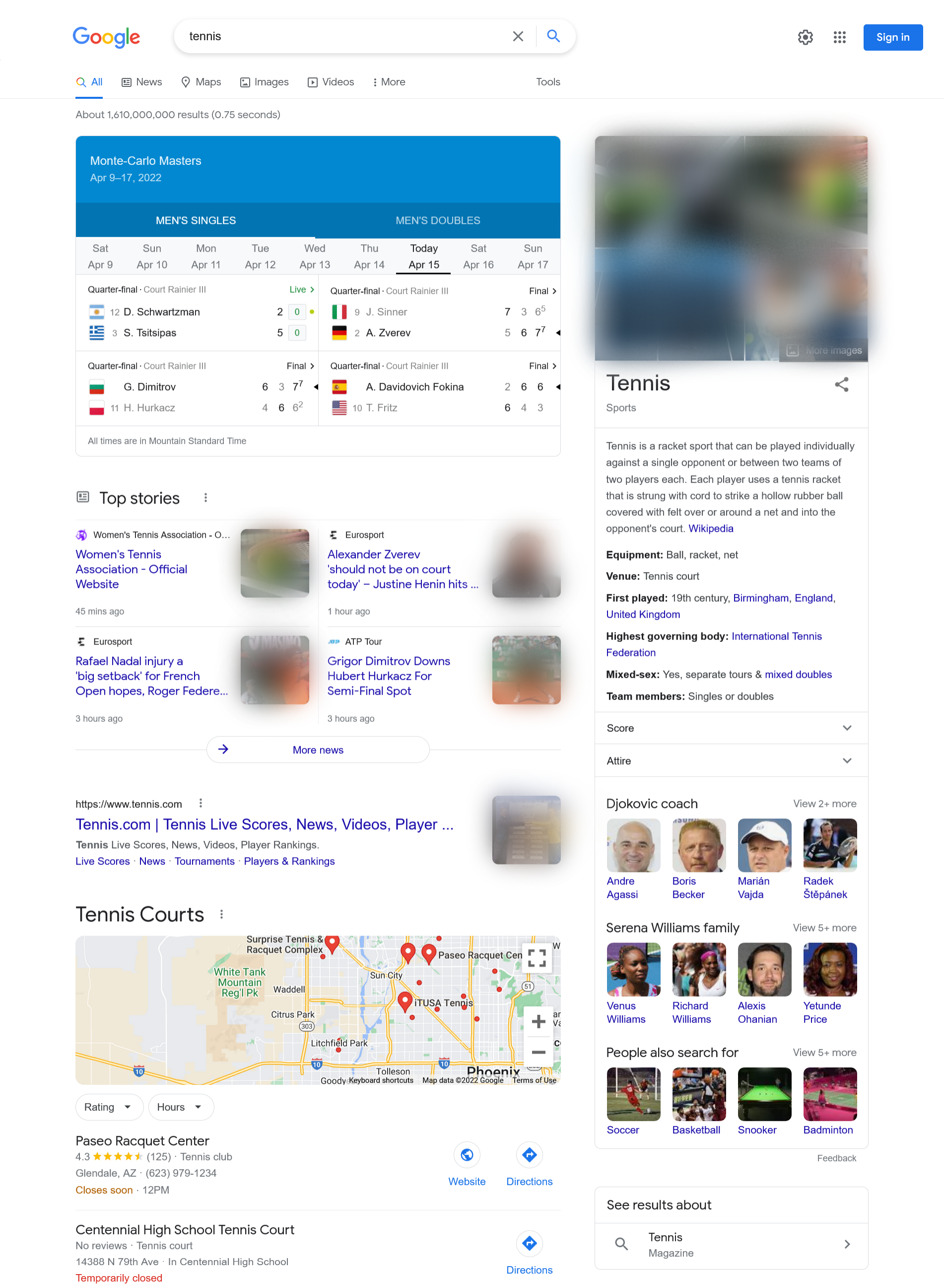 Example of Knowledge Panel SERP feature