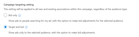 Configuración de ofertas y objetivos de Bing Ads