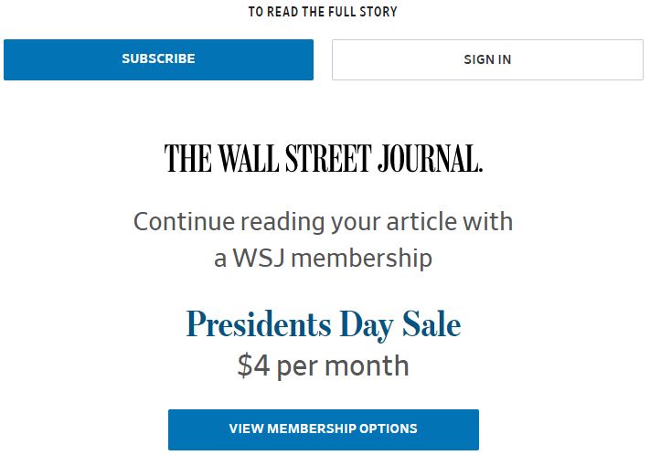 An example of a hard paywall.