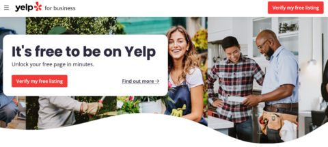 Yelp for Business home page
