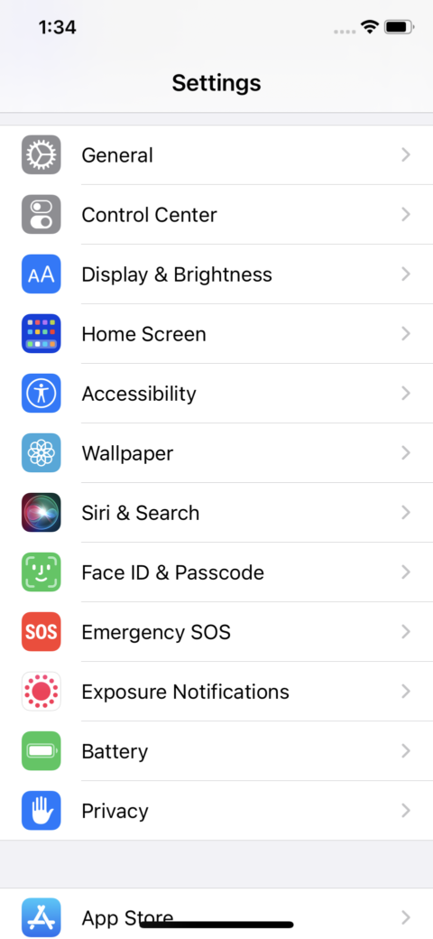 iOS settings permit users to choose Voiceover.