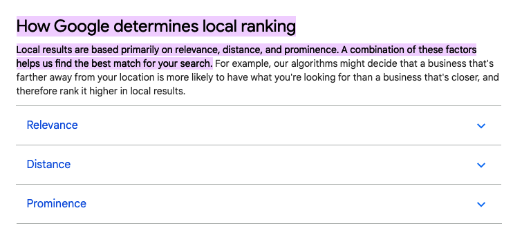 'How to improve your local ranking,' by Google