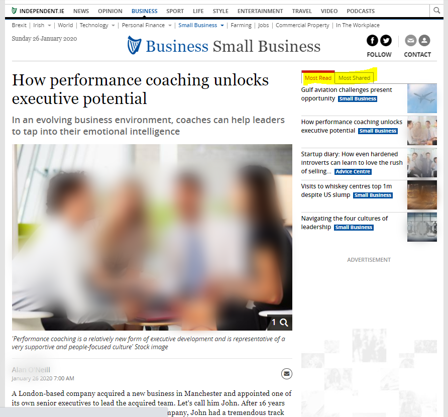 business section of publication online