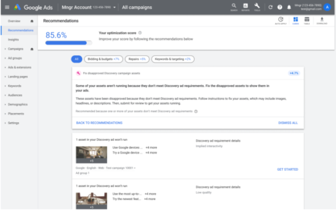 Google updates recommendations for Discovery campaigns