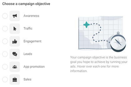 Facebook has simplified the campaign objectives you're able to choose from.