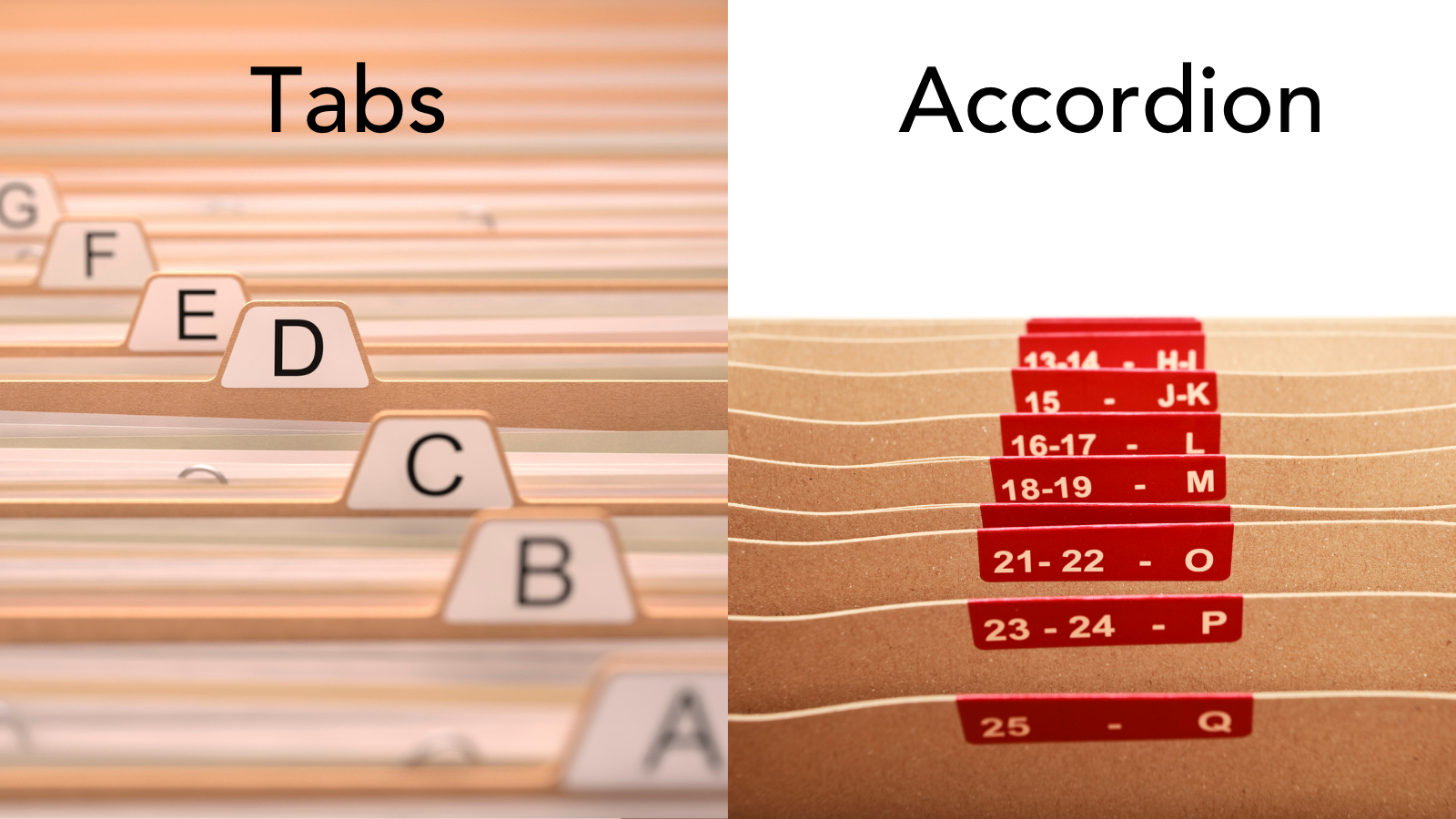 tabs vs. accordion in content