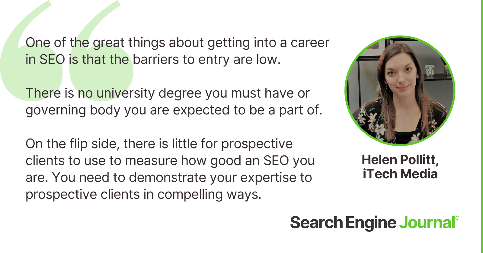 Helen Pollitt on selling yourself as an SEO consultant.