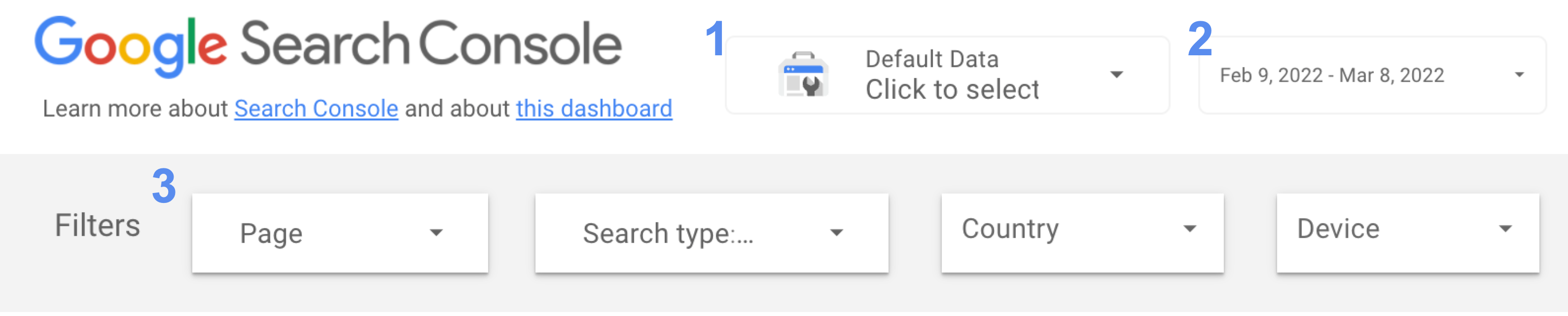 More information about Search Console added to Google Data Studio