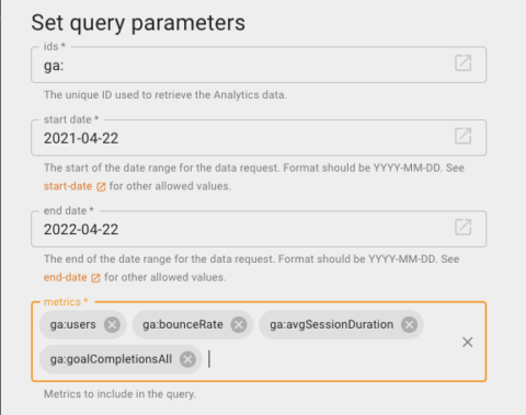 UA Historical Data_Query Explorer_Query paramters example