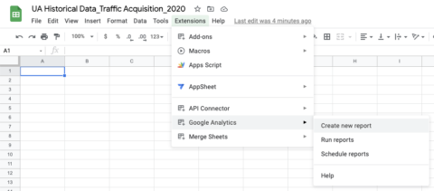 screenshot_Google Analytics Sheets Add-on_create new report