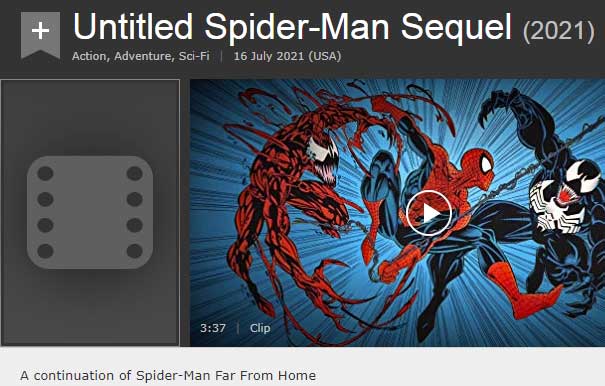 Tangkapan layar Archive.org Cache dari Halaman Spider-Man IMDB 2019
