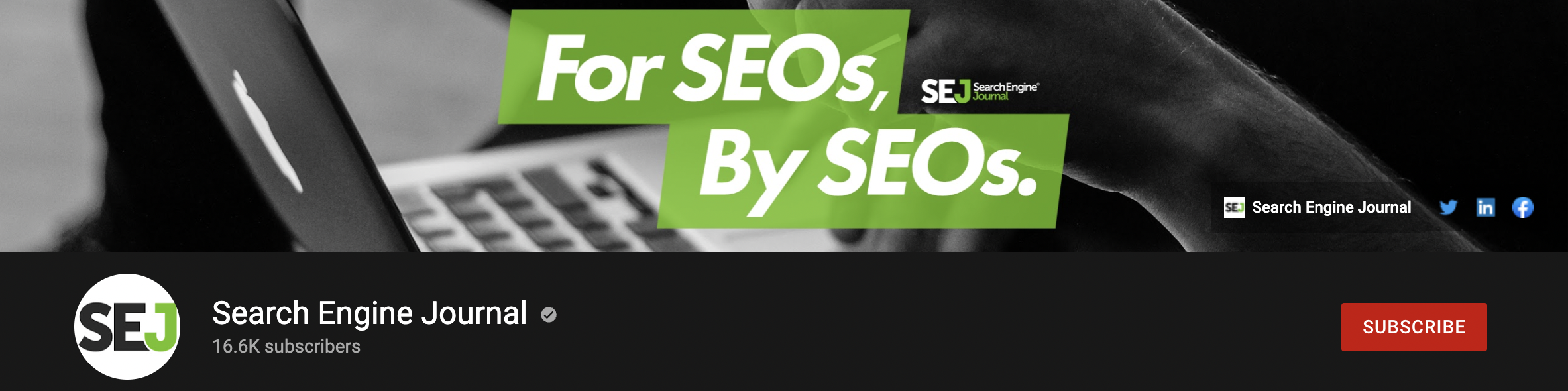 SEJ Youtube home page