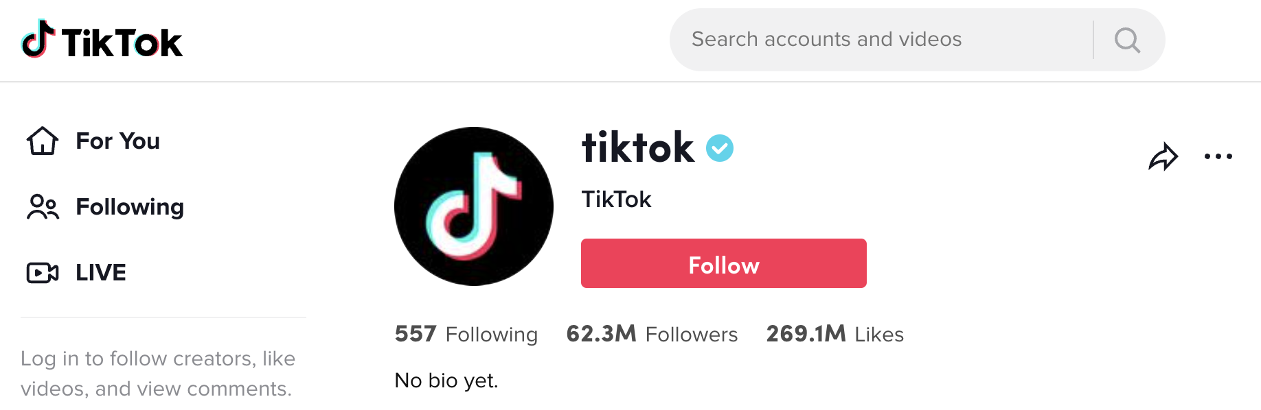 Tài khoản chính thức TikTok