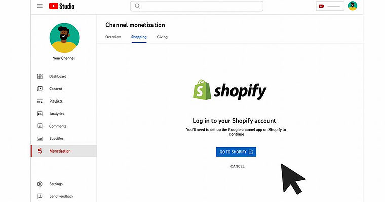 Como conectar seu canal do YouTube à Shopify