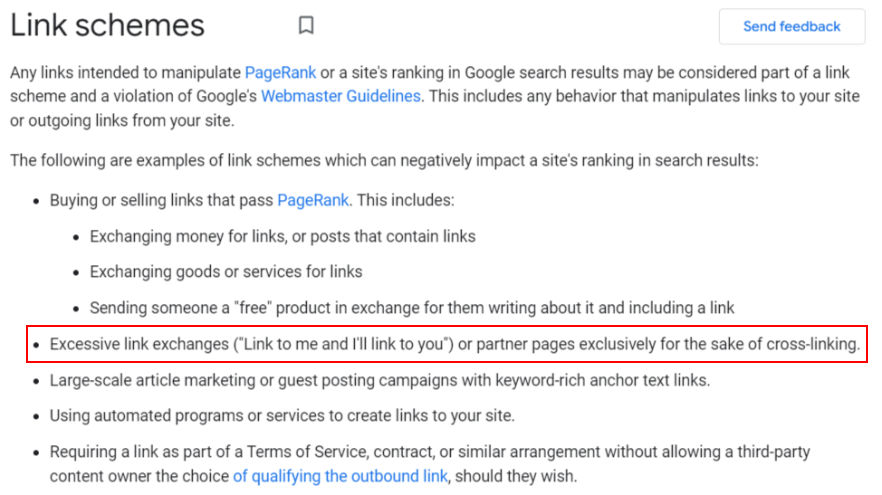 рекомендации Google и схемы ссылок