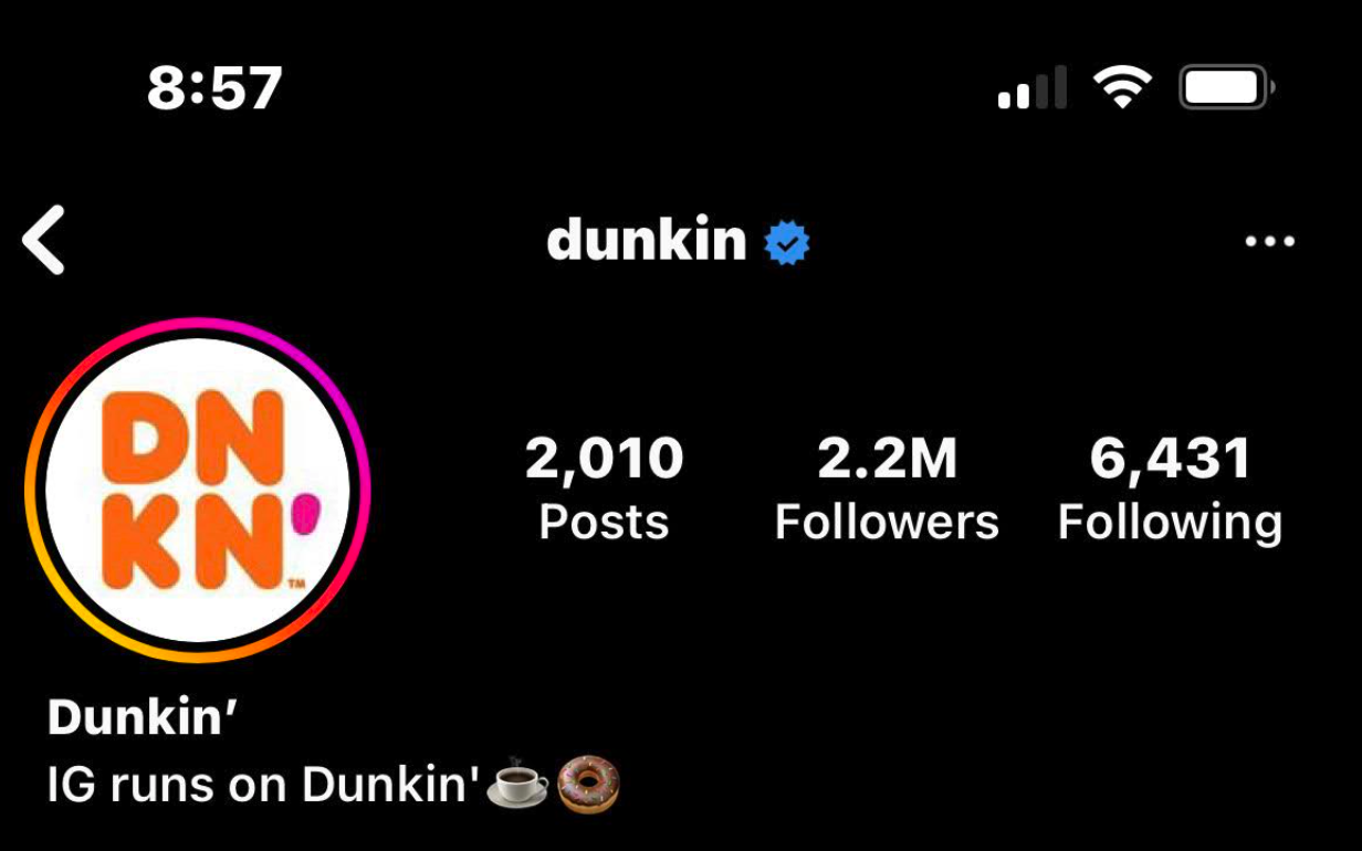 Инстаграм Dunkin Donuts