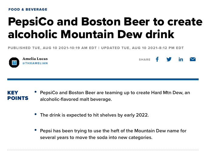 This press release from brewer Sam Adams was picked up by CNBC.