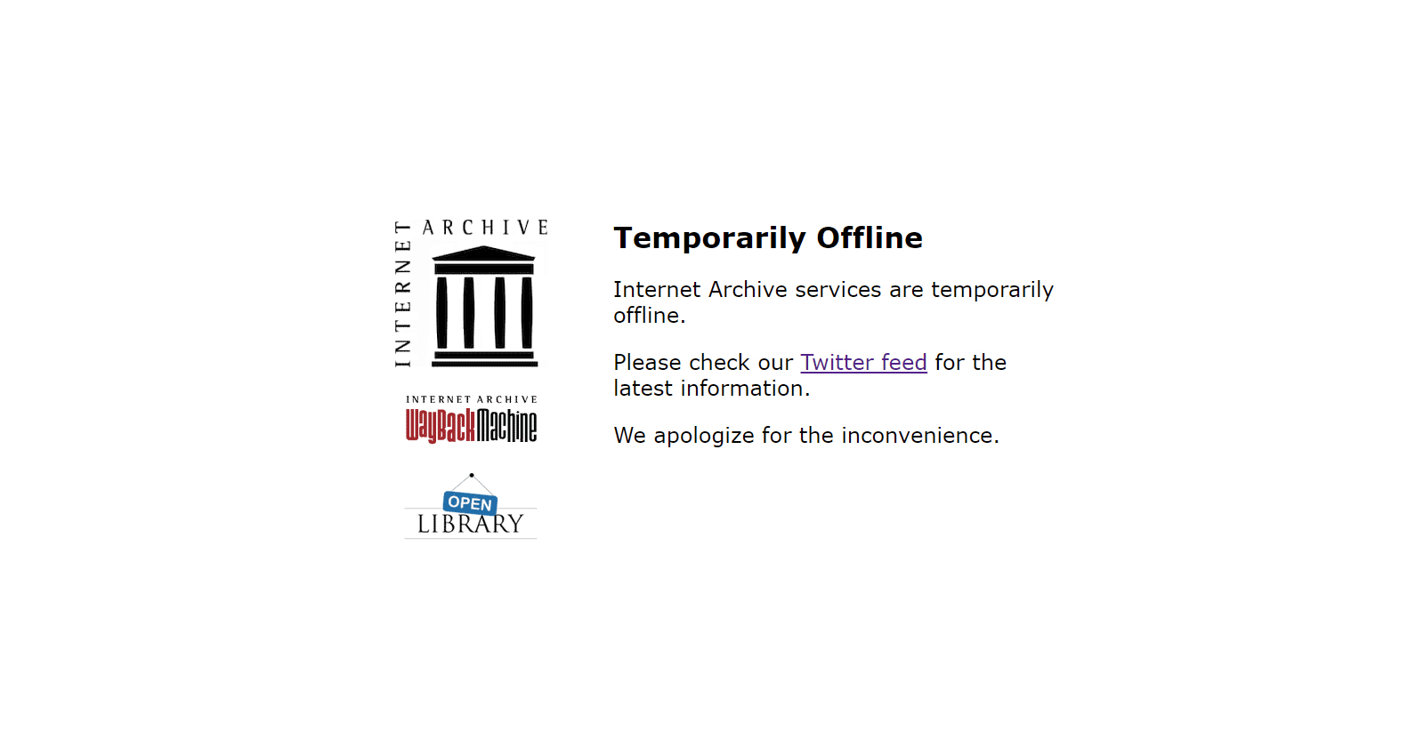 Internet Archive Website Offline for Hours