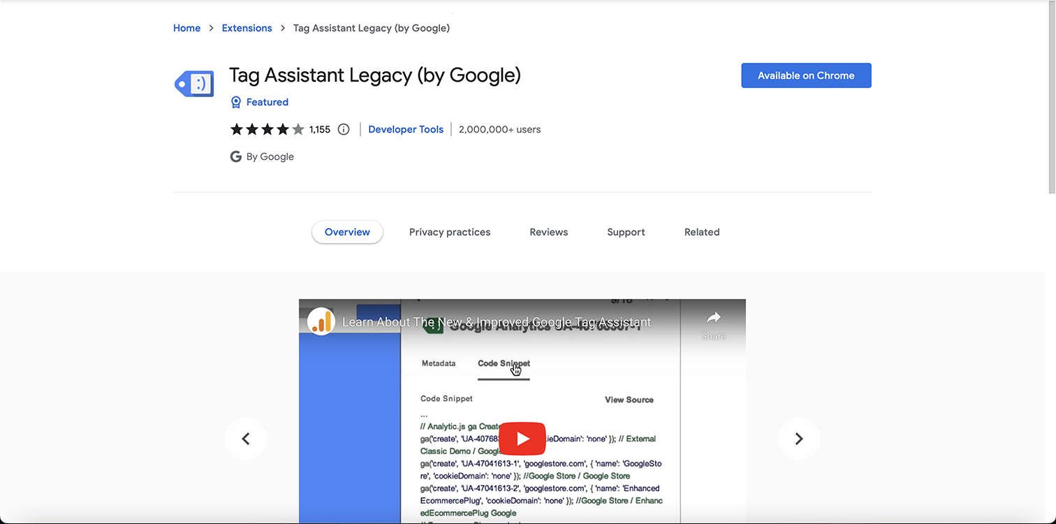 Google Legacy Tag Assistant