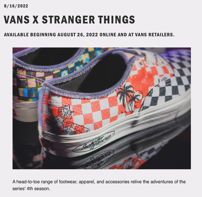 The Vans Stranger Things line