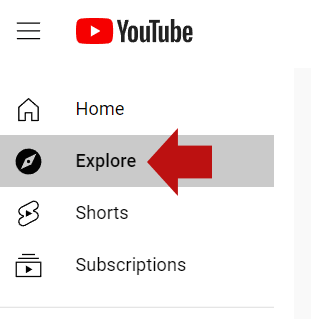 Tangkapan layar Navigasi YouTube