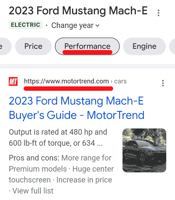 Captura de pantalla del Ford Mustang Mach-E