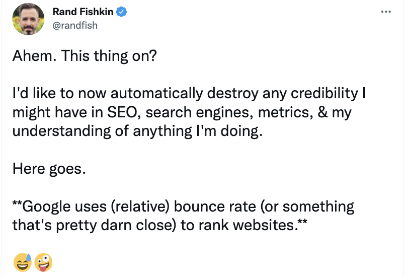 Rand Fishkin, Founder of MOZ, tweeted in May 2020