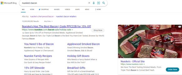 rechercher une remise sur la marque de bacon sur Bing