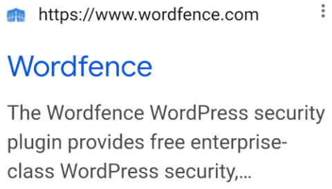 Search result for keyword phrase "Wordfence"