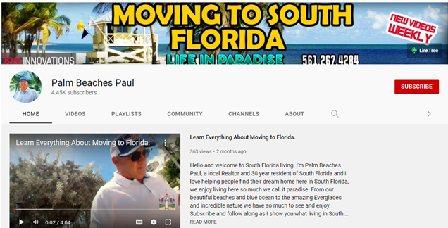 Palm Beaches Paul YouTube Channel