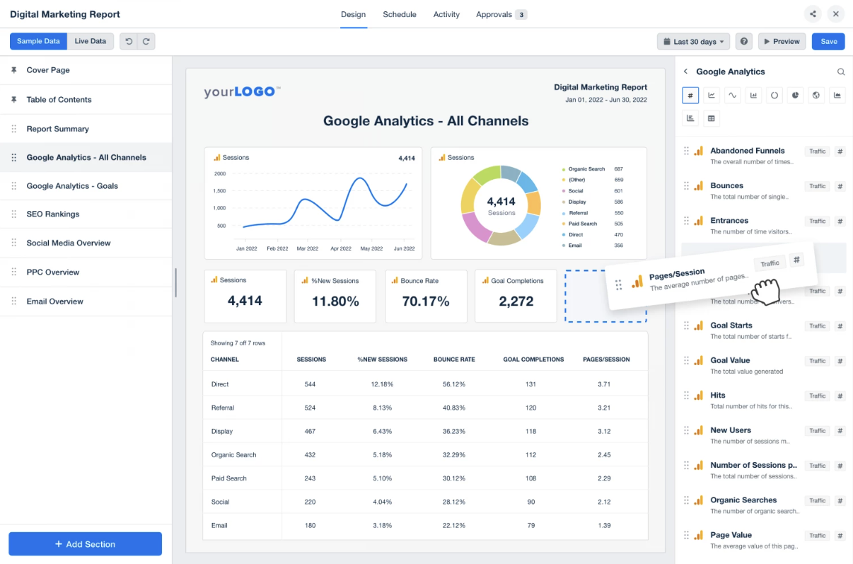Agency Analytics-rapportage