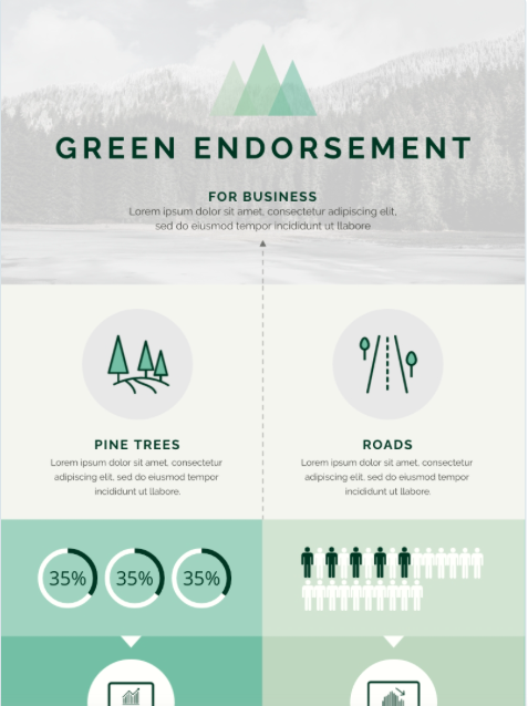 infografía de respaldo verde