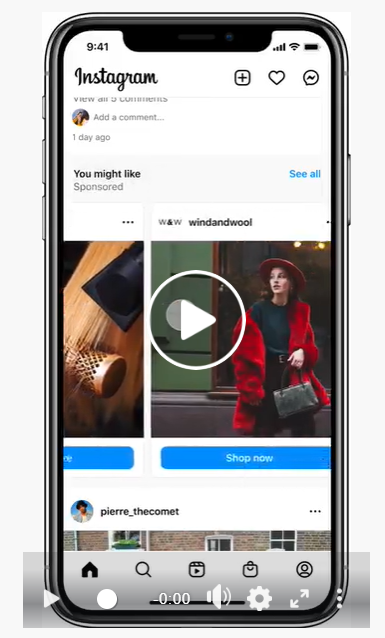 नए AI-संचालित Instagram खरीदारी योग्य विज्ञापनों का उदाहरण।
